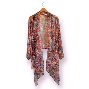 Units Woman’s 100% Silk Sheer Long Sleeve Scarf Wrap Size 3X